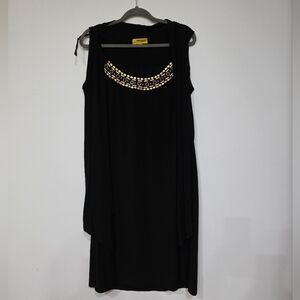 Elegant Black Dress with Gold Accents
